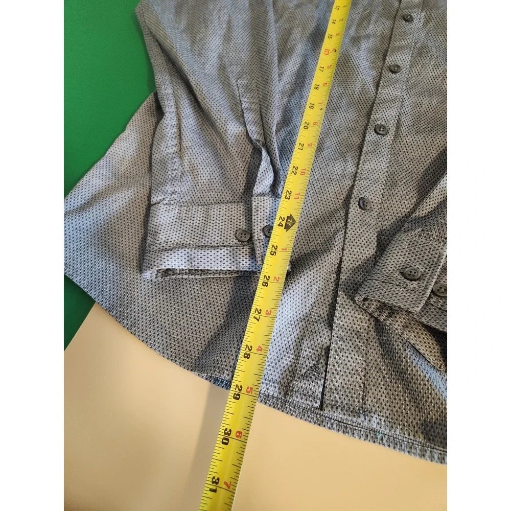 Marc Anthony Button Up Shirt Mens Large Blue Extra Slim Fit Stretch Micro Dot